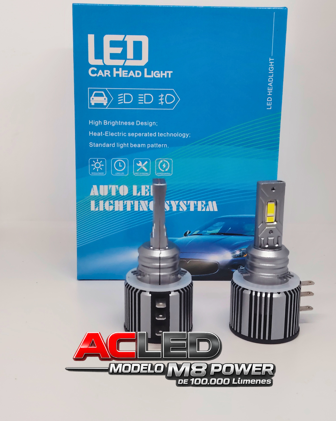 H15 M8 POWER 100.000 LÚMENES – Altas + Posición en un solo kit